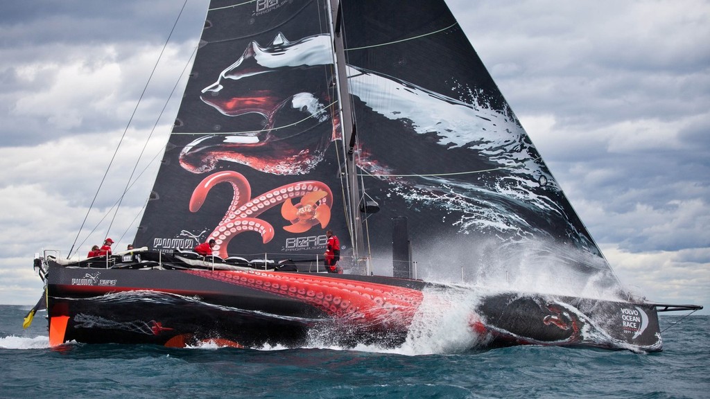PUMA Ocean Racing powered by BERG crew sets out on Leg 1 of the Volvo Ocean Race 2011-2012 photo copyright  PUMA/Chris Hill http://www.pumasailingnewsroom.com/ taken at  and featuring the  class