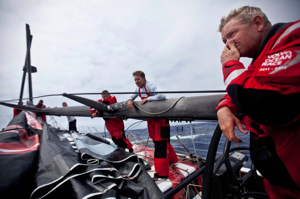 Puma Ocean Racing, skippered by Ken Read from the USA has suffered a broken mast on the first leg of the Volvo Ocean Race 2011-12,  © Amory Ross/Puma Ocean Racing/Volvo Ocean Race http://www.puma.com/sailing