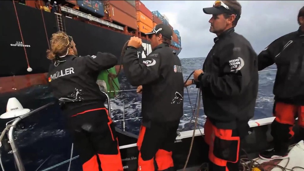 Puma loading diesel - Leg 1 Volvo Ocean Race © Amory Ross/Puma Ocean Racing/Volvo Ocean Race http://www.puma.com/sailing