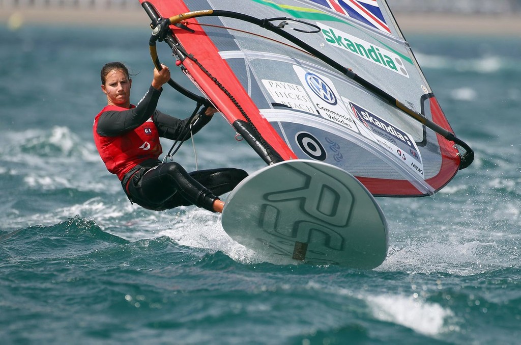 Bryony Shaw of Great Britain in action on her way to a bronze medal in the RS-X Womens Class medal race on day ten of the Weymouth and Portland International Regatta 2011 ©  Clive Mason