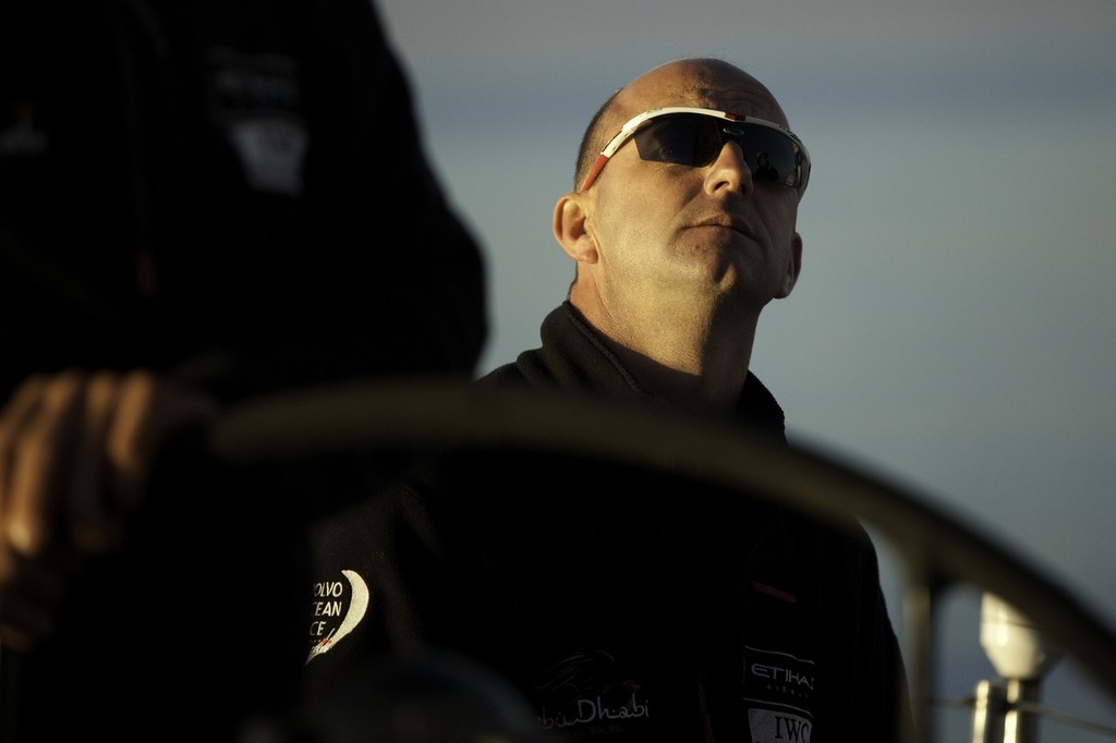 Skipper Ian Walker onboard Abu Dhabi Ocean Racing during leg 1 of the Volvo Ocean Race 2011-12, from Alicante, Spain to Cape Town, South Africa. (Credit: Nick Dana/Abu Dhabi Ocean Racing/Volvo Ocean Race) photo copyright Nick Dana/Abu Dhabi Ocean Racing /Volvo Ocean Race http://www.volvooceanrace.org taken at  and featuring the  class