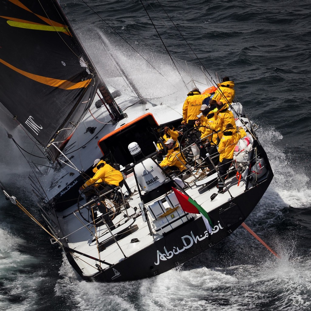 PORTUGAL, Cascais. 30th July 2011. Abu Dhabi Ocean Racing starts their 2000 mile qualifying sail. © Ian Roman/Volvo Ocean Race http://www.volvooceanrace.com