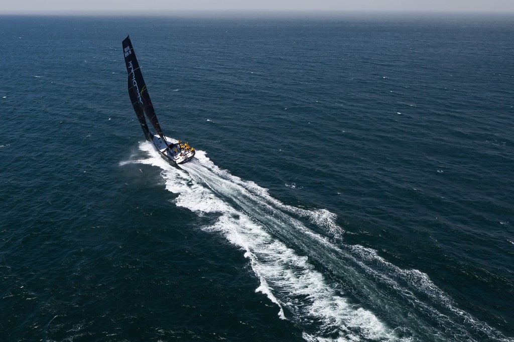 PORTUGAL, Cascais. 30th July 2011. Abu Dhabi Ocean Racing starts their 2000 mile qualifying sail. © Ian Roman/Volvo Ocean Race http://www.volvooceanrace.com