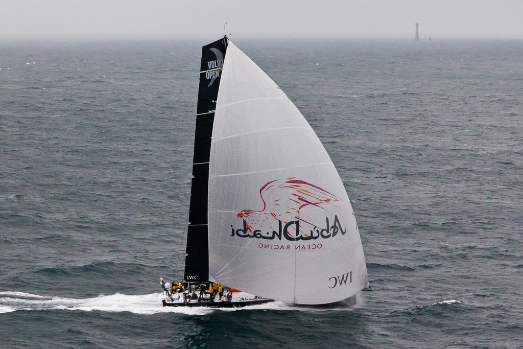 Abu Dhabi Ocean Racing, skippered by Ian Walker from the UK, at the finish of the Rolex Fastnet Race. © Ian Roman/Volvo Ocean Race http://www.volvooceanrace.com