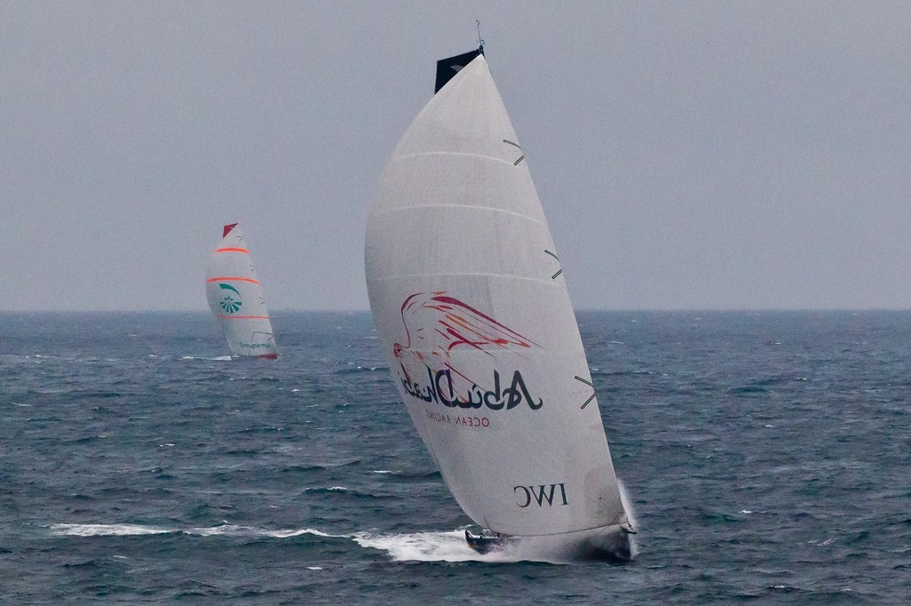 Abu Dhabi Ocean Racing, skippered by Ian Walker from the UK, at the finish of the Rolex Fastnet Race. © Ian Roman/Volvo Ocean Race http://www.volvooceanrace.com
