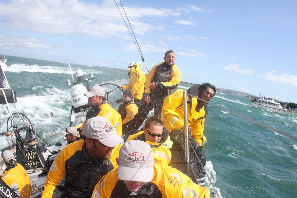 Abu Dhabi Ocean Racing skippered by Ian Walker from the UK at the start of the Rolex Fastnet Race.  © Volvo Ocean Race http://www.volvooceanrace.com