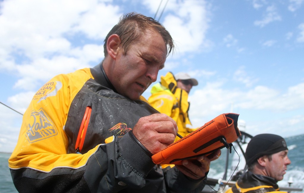 Navigator Jules Salter onboard Abu Dhabi Ocean Racing  in the Rolex Fastnet Race. -  - Volvo Ocean Race - Rolex Fastent Race photo copyright Volvo Ocean Race http://www.volvooceanrace.com taken at  and featuring the  class