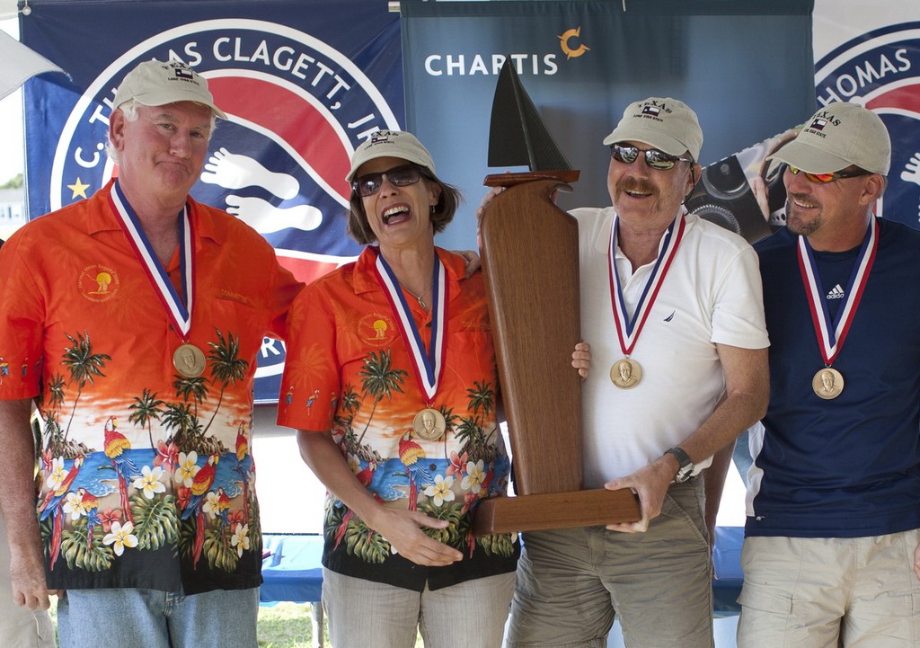 Left to right, the Houston, Texas-based team of David Atkinson, Karen Penrose, James O’Laughlin and Scott Tuma are the 2011 Sail Newport Blind National Sailing Champions  - C. Thomas Clagett Jr. Memorial Clinic and Regatta 2011 © Thornton Cohen