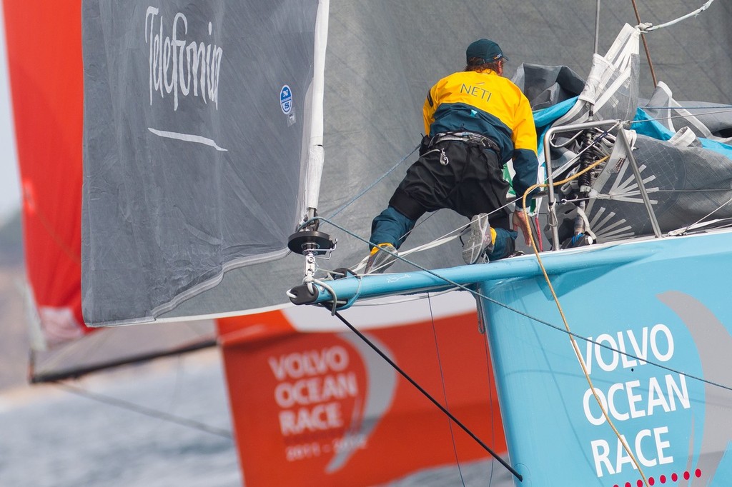 Antonio Cuervas-Mons onboard Team Telefonica in the Iberdrola In-Port Race in Alicante.  - Inport Race - Alicante - Volvo Ocean Race © Ian Roman/Volvo Ocean Race http://www.volvooceanrace.com