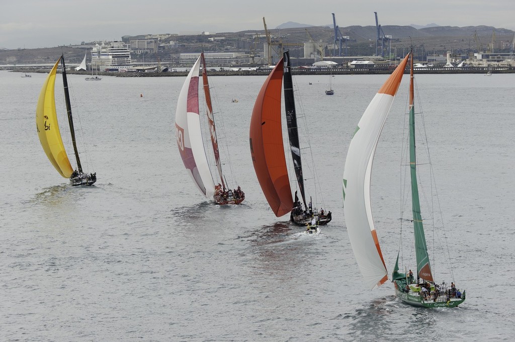 The fleet of Volvo Open 70’s compete in the Iberdrola In-Port Race in Alicante. The first points for the Volvo Ocean Race 2011-12.  - Inport Race - Alicante - Volvo Ocean Race © Paul Todd/Volvo Ocean Race http://www.volvooceanrace.com