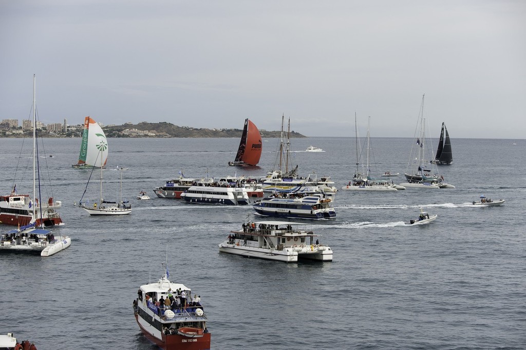 The fleet of Volvo Open 70’s compete in the Iberdrola In-Port Race in Alicante. The first points for the Volvo Ocean Race 2011-12.  - Inport Race - Alicante - Volvo Ocean Race © Paul Todd/Volvo Ocean Race http://www.volvooceanrace.com