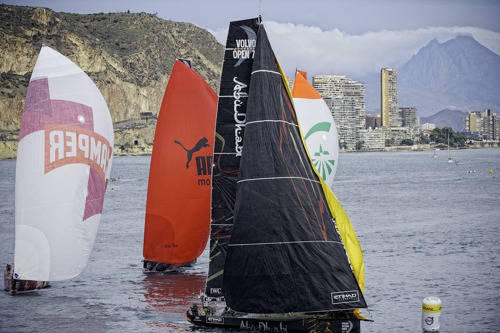The fleet of Volvo Open 70’s compete in the Iberdrola In-Port Race in Alicante. The first points for the Volvo Ocean Race 2011-12.  - Inport Race - Alicante - Volvo Ocean Race © Paul Todd/Volvo Ocean Race http://www.volvooceanrace.com
