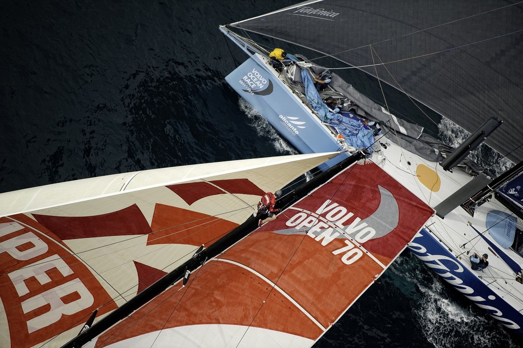 The fleet of Volvo Open 70’s compete in the Iberdrola In-Port Race in Alicante. The first points for the Volvo Ocean Race 2011-12.  - Inport Race - Alicante - Volvo Ocean Race © Paul Todd/Volvo Ocean Race http://www.volvooceanrace.com