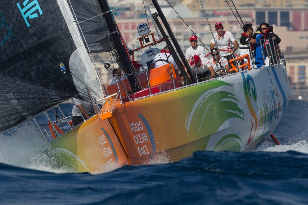  Team Sanya has suspended racing with hull damage © Ian Roman/Volvo Ocean Race http://www.volvooceanrace.com