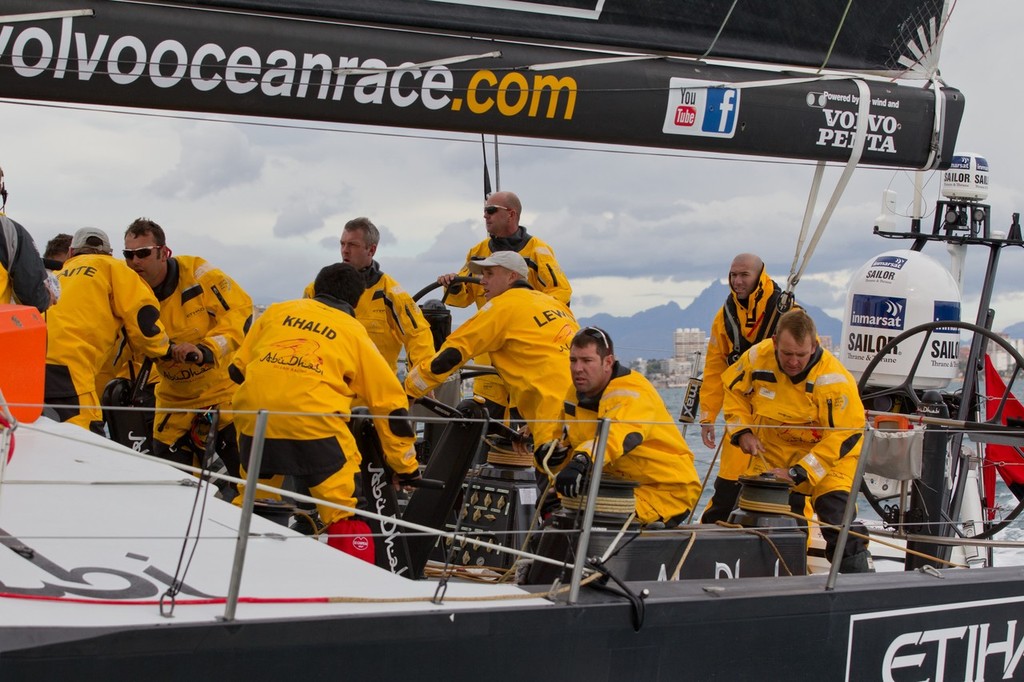 Abu Dhabi Ocean Racing, skippered by Ian Walker from the UK at the start of leg 1 of the Volvo Ocean race 2011-12 from Alicante, Spain to Cape Town, South Africa  © Ian Roman/Volvo Ocean Race http://www.volvooceanrace.com