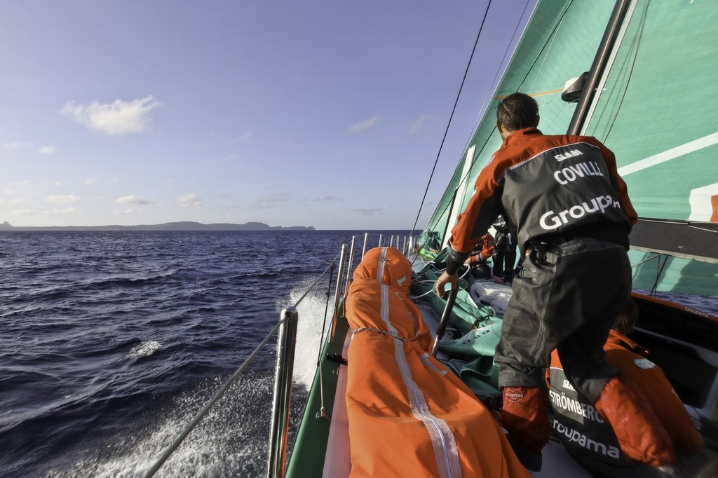 Groupama Sailing Team sail near the Island of Fernando de Noronha during leg 1 of the Volvo Ocean Race 2011-12 © Yann Riou/Groupama Sailing Team /Volvo Ocean Race http://www.cammas-groupama.com/