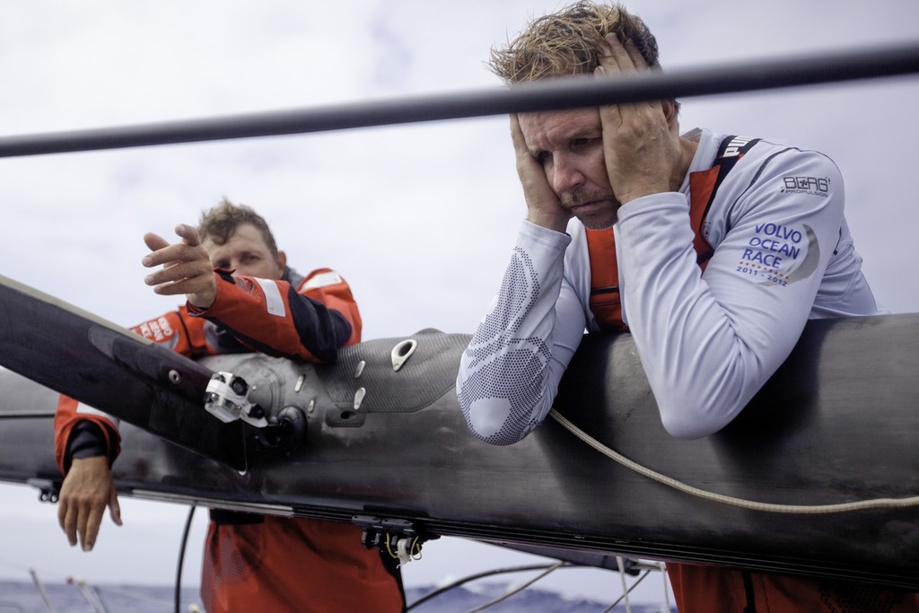 PUMA Ocean Racing powered by BERG, skippered by Ken Read from the USA has suffered a broken mast on the first leg of the Volvo Ocean Race 2011-12, which began 17 days ago from Alicante, Spain. The rig onboard PUMAÕs Mar Mostro failed at around 15:00 UTC in the southern Atlantic Ocean, about 2,150 nautical miles from Cape Town, South Africa.  © Amory Ross/Puma Ocean Racing/Volvo Ocean Race http://www.puma.com/sailing