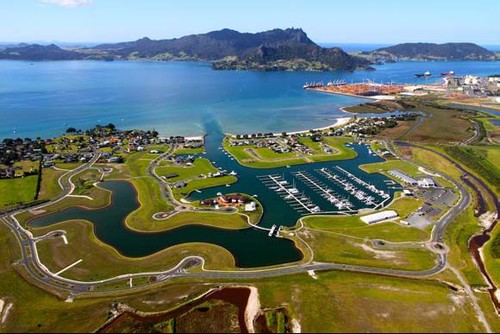 View from Marsden Cove towards Whangarei Heads. Marsden Cove is the venue for the Clash of the Cove, Offshore Powerboat racing and many other events. © SW