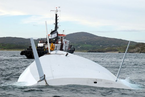 The US supermaxi Rambler under tow - WestCorkPhoto © SW