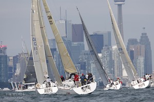  Rounding the port gate and heading for the Toronto skyline - Beneteau 36.7 North Americans photo copyright Tim Wilkes taken at  and featuring the  class