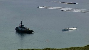 Rambler 100 being righted righted in Barleycove Bay, Co Cork photo copyright SW taken at  and featuring the  class