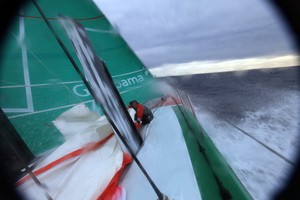 Groupama Sailing Team during leg 1 of the Volvo Ocean Race 2011-12, from Alicante, Spain to Cape Town, South Africa. (Credit: Yann Riou/Groupama Sailing Team/Volvo Ocean Race) photo copyright Yann Riou/Groupama Sailing Team /Volvo Ocean Race http://www.cammas-groupama.com/ taken at  and featuring the  class