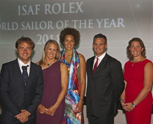 The nominees from left: Lorenzo Bressani (ITA), Anna Tunnicliffe (USA), Sarah-Quita Offringa (ARU), Rob Douglas (USA), Dee Caffari (GBR) photo copyright  Rolex/Daniel Forster http://www.regattanews.com taken at  and featuring the  class