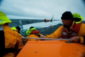 223762 206073699445720 130926090293815 515408 4942724 n - Rambler 100 capsize Fastnet Rock August 2011 photo copyright Nigel Millard/RNLI Baltimore http://www.baltimorelifeboat.ie/ taken at  and featuring the  class
