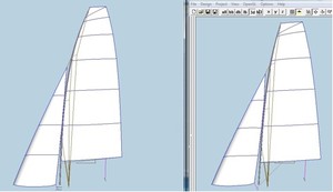 49erXX compared to the Mens Olympic 49er - Mackay Boats. The Womens boat features a fatter head main, 900mm lower rig and 10% less sail area photo copyright SW taken at  and featuring the  class