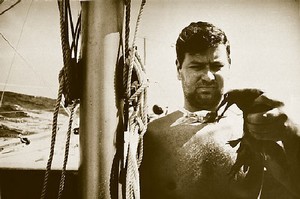 Chay Blyth with a friendly seabird taken aboard the 59ft ketch ’British Steel’ - Chay Blyth 40th anniversary photo copyright Chay Blyth Archive/PPL taken at  and featuring the  class