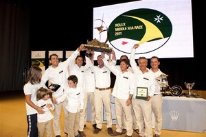 ARTIE&rsquo;S Crew at the Prize giving of the Rolex Middle Sea Race 2011 photo copyright  Rolex/ Kurt Arrigo http://www.regattanews.com taken at  and featuring the  class