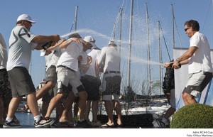 Champagne Celebration - Adris RC44 Cup 2011 photo copyright Nico Martinez http://www.nicomartinez.com taken at  and featuring the  class