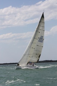 Line honours winner, Tony Kinsman's new Blunderbuss - Ensign Yachts QLD French Yacht Challenge and Beneteau Cup 2011 photo copyright Tracey Johnstone taken at  and featuring the  class