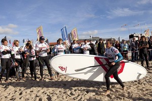 Evi crosses the line - PWA Reno World Cup Sylt Grand Slam 2011 photo copyright PWA World Tour http://www.pwaworldtour.com taken at  and featuring the  class