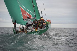 Groupama 4 leaves Lorient to sail to Alicante before the start of the Volvo Ocean Race 2011-12 photo copyright Yvan Zedda http://www.zedda.com. taken at  and featuring the  class