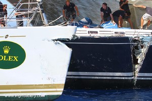 Illusion ploughs into Kora - Maxi Yacht Rolex Cup 2011 photo copyright Ingrid Abery http://www.ingridabery.com taken at  and featuring the  class