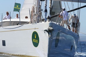 Illusion ploughs into Kora - Maxi Yacht Rolex Cup 2011 photo copyright Ingrid Abery http://www.ingridabery.com taken at  and featuring the  class