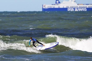 John Skye on the SUP - PWA KIA Cold Hawaii World Cup 2011 Day 5 photo copyright PWA World Tour http://www.pwaworldtour.com taken at  and featuring the  class