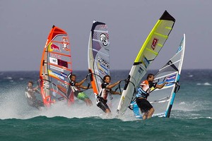 Josh Angulo at the mark - PWA Sotavento Fuerteventura Grand Slam 2011 photo copyright  John Carter / PWA http://www.pwaworldtour.com taken at  and featuring the  class