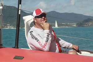 Skipper Simon Hull at the helm - Meridien Marinas Airlie Beach 22nd Annual Race Week 2011 photo copyright Teri Dodds - copyright http://www.teridodds.com taken at  and featuring the  class