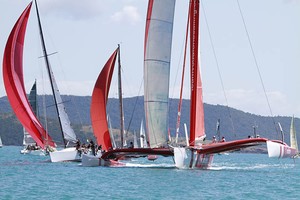 Red everywhere as Team Vodafone Sailing goes through Zoe and Wild Thing - Meridien Marinas Airlie Beach 22nd Annual Race Week 2011 photo copyright Teri Dodds - copyright http://www.teridodds.com taken at  and featuring the  class