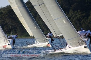 Melges 32 3Di upwind, Lake Macquarie State Championships. Photo: Tracey Walters photo copyright North Sails Australia http://www.northsails.com.au taken at  and featuring the  class