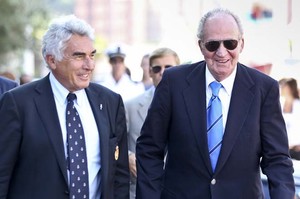 The King of Spain Juan Carlos visit the new restaured 15 meter Class Hispania at the Monaco Yacht Club  with Bernard d&rsquo;Alessandri. - Monaco Yacht Show 2011 photo copyright Carlo Borlenghi / www.carloborlenghi.com taken at  and featuring the  class