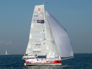 Pip Hare at the start of the race in La Rochelle - La Charente Maritime Bahia Transat 6.50 2011 photo copyright  Pip Hare Ocean Racing http://www.pipoceanracing.com/ taken at  and featuring the  class