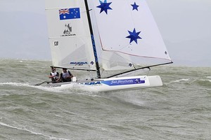 Nacra NQ #1 (Adam Beattie and Jamie Leitner) - Fantasea F18 Australian  Championships, Sealink Magnetic Island Race Week 2011 photo copyright Teri Dodds http://www.teridodds.com taken at  and featuring the  class