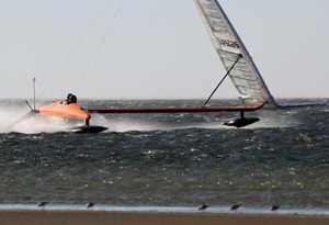 Sailrocket 2 - getting used to 50 knots 5 photo copyright Vestas Sailrocket - copyright http://www.sailrocket.com taken at  and featuring the  class