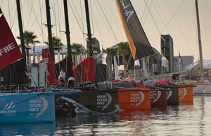 Teams at work on the fleet, prior to the start of the Alicante qualifying race.  - Volvo Ocean Race 2011-12 photo copyright Paul Todd/Volvo Ocean Race http://www.volvooceanrace.com taken at  and featuring the  class
