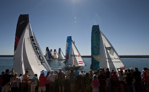 The fleet racing in front of the Spanish crowds of spectators - Act 8, Almeria - Day 1 - Extreme Sailing Series photo copyright Lloyd Images http://lloydimagesgallery.photoshelter.com/ taken at  and featuring the  class