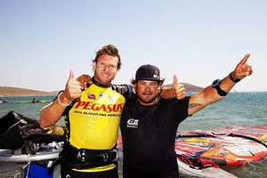 The winning team celebrate - PWA Pegasus Airlines World Cup 2011 photo copyright  John Carter / PWA http://www.pwaworldtour.com taken at  and featuring the  class