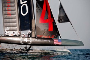 The America's Cup World Series regatta (AC World Series) is taking place in the port city of Cascais, Portugal known for great sailing conditions. This is the AC45 wing-sailed catamaran's  first-ever competition.
Photo Credit must read ©Bob Grieser/OUTSIDEIMAGES.COM or a 50 Euro fee is charged photo copyright Bob Grieser/Outside Images www.outsideimages.com taken at  and featuring the  class